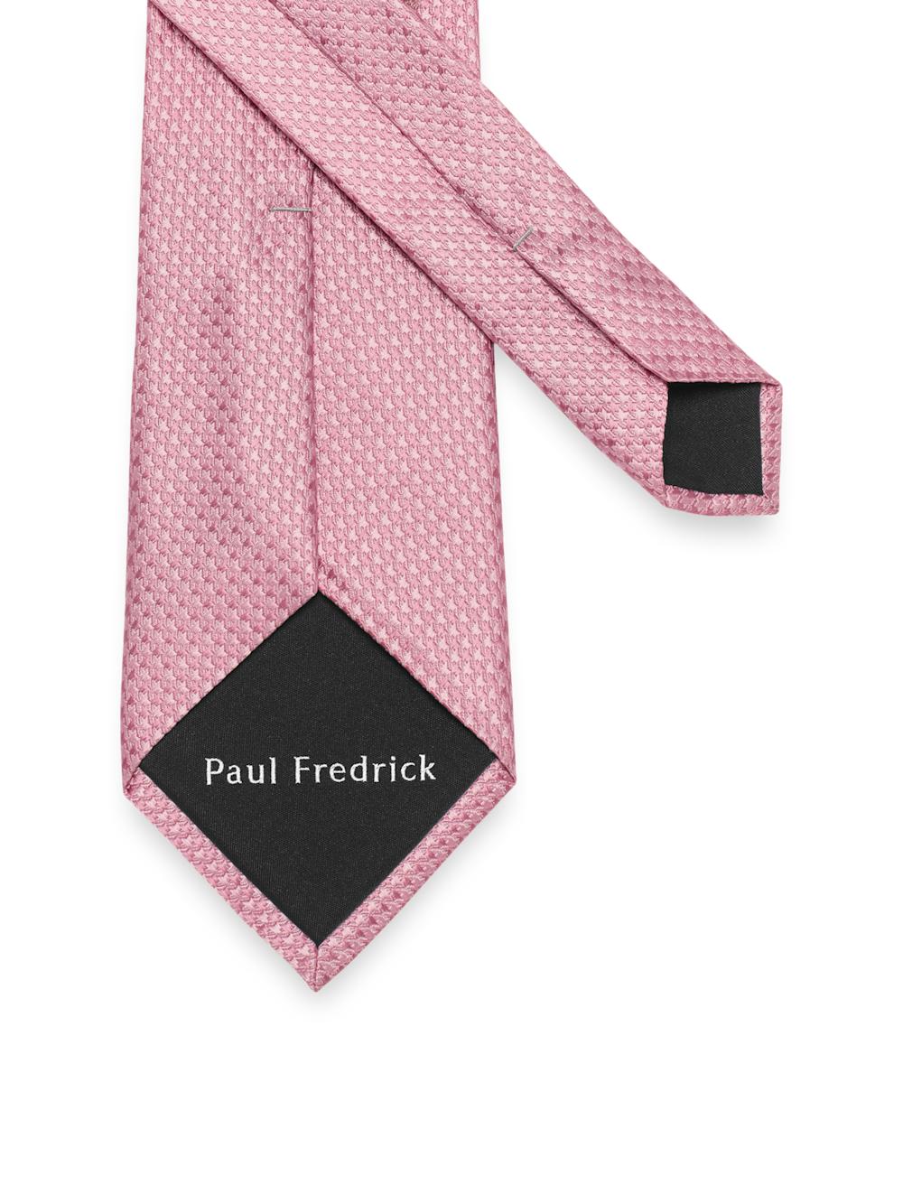 Houndstooth Woven Silk Tie - Pink Product Image