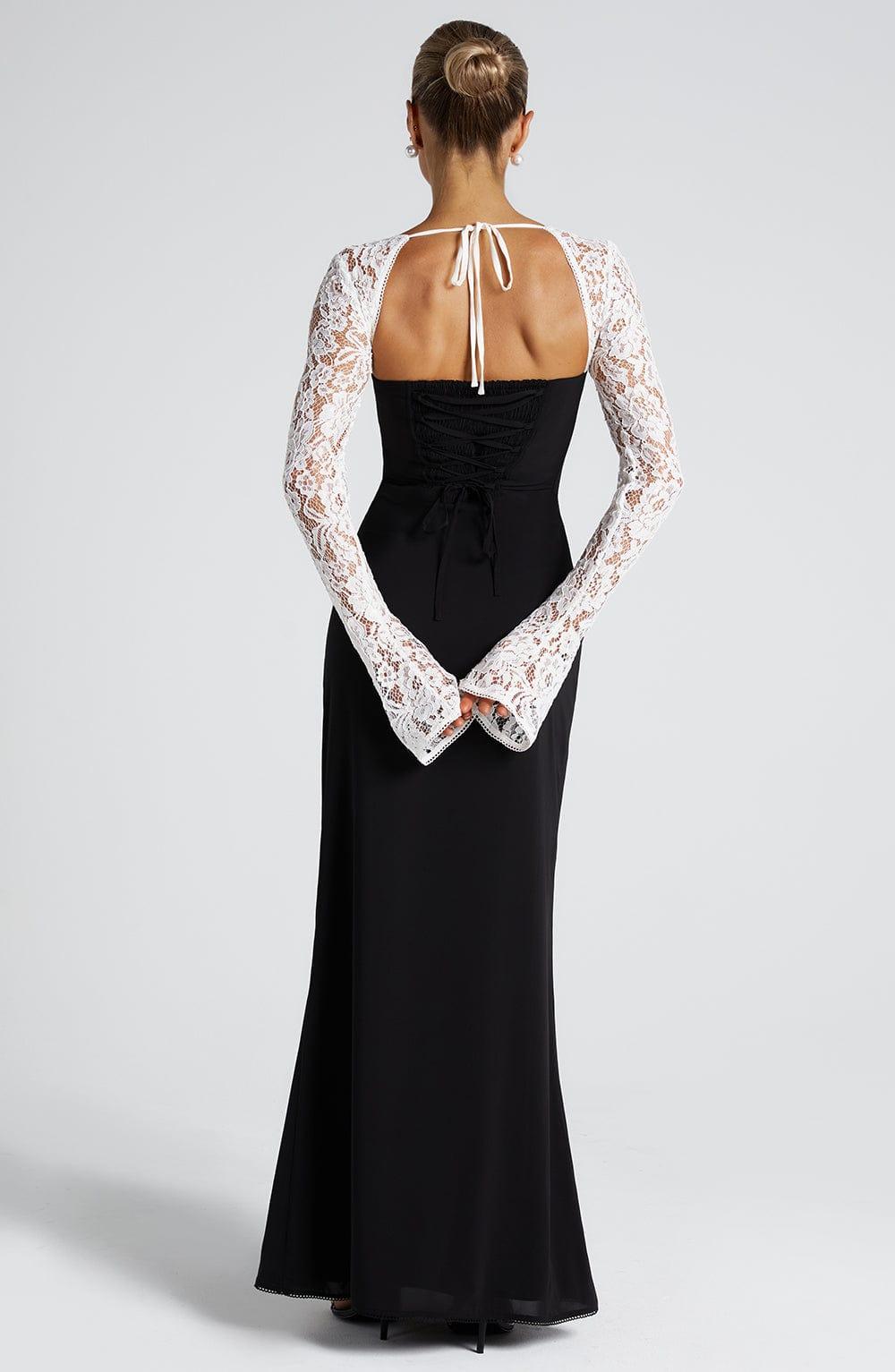 Aria Maxi Dress - Black/White Product Image