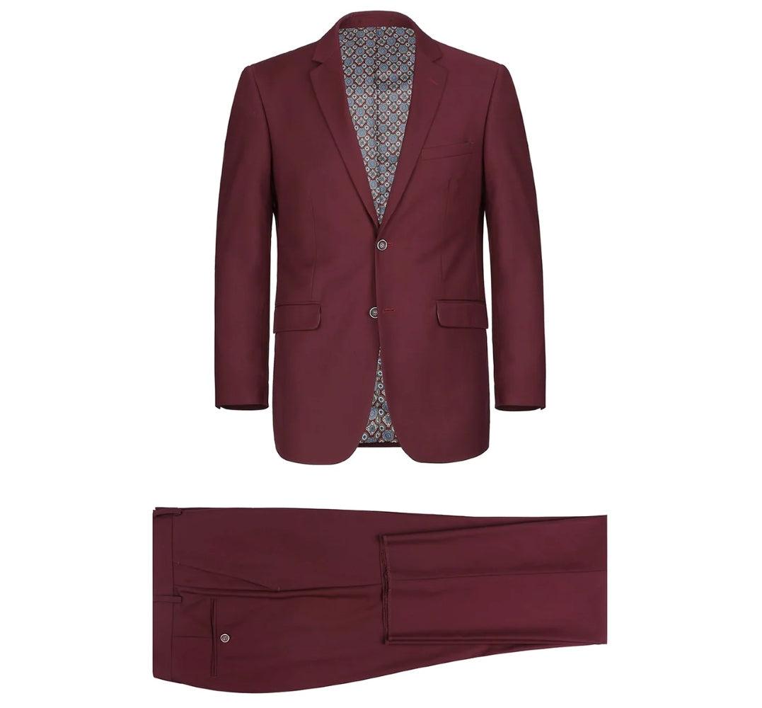 Vanderbilt Collection - Classic 2 Piece Suit 2 Buttons Regular Fit In Burgundy Product Image