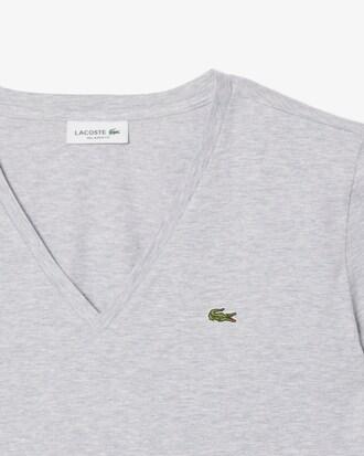 Relaxed Fit Soft Cotton V Neck T-shirt Product Image