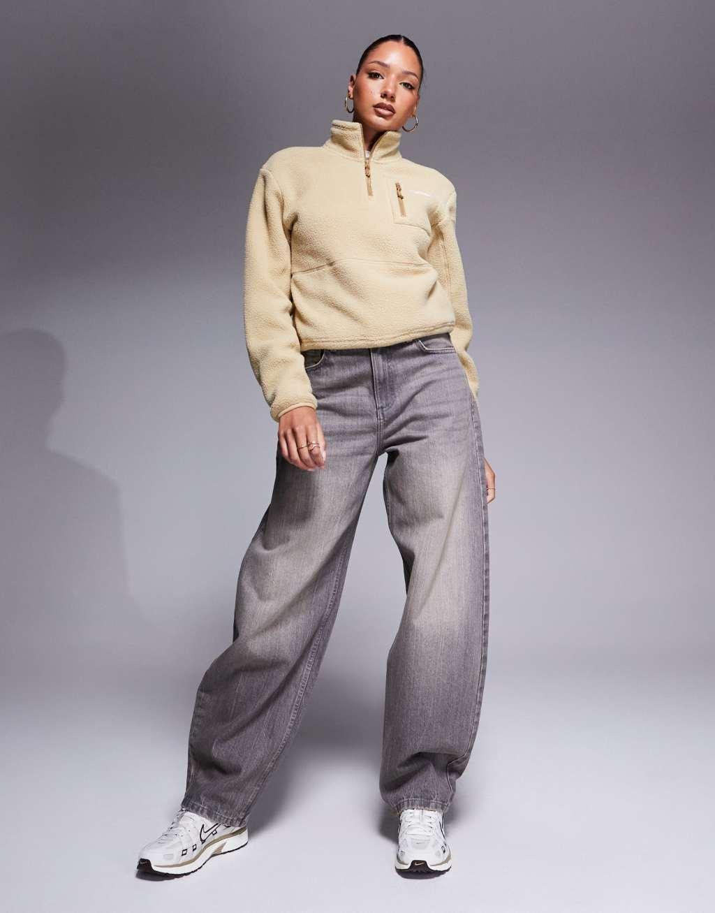 The North Face Yumiori quarter zip fleece in brown Product Image