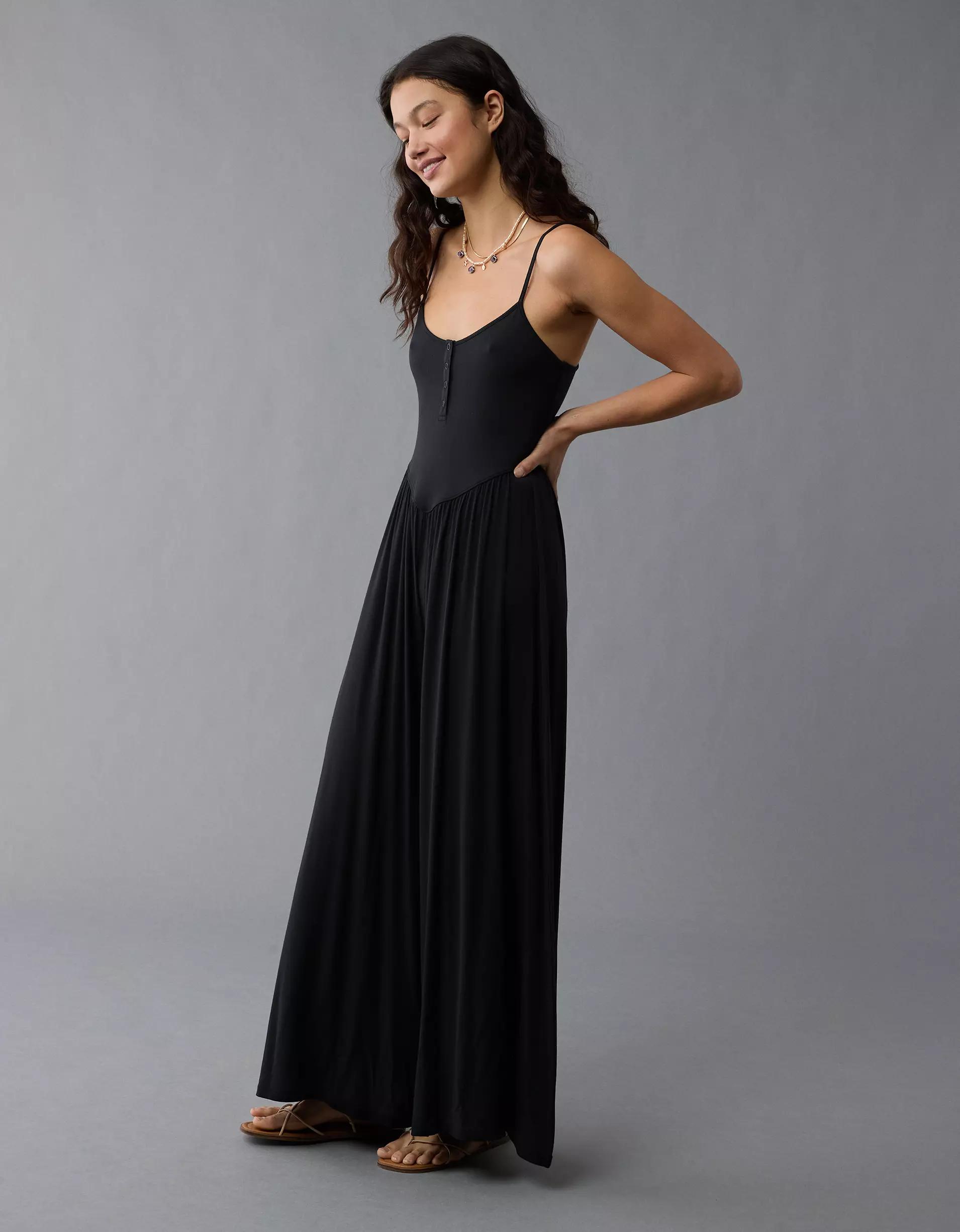 AE Knit Henley Jumpsuit Product Image