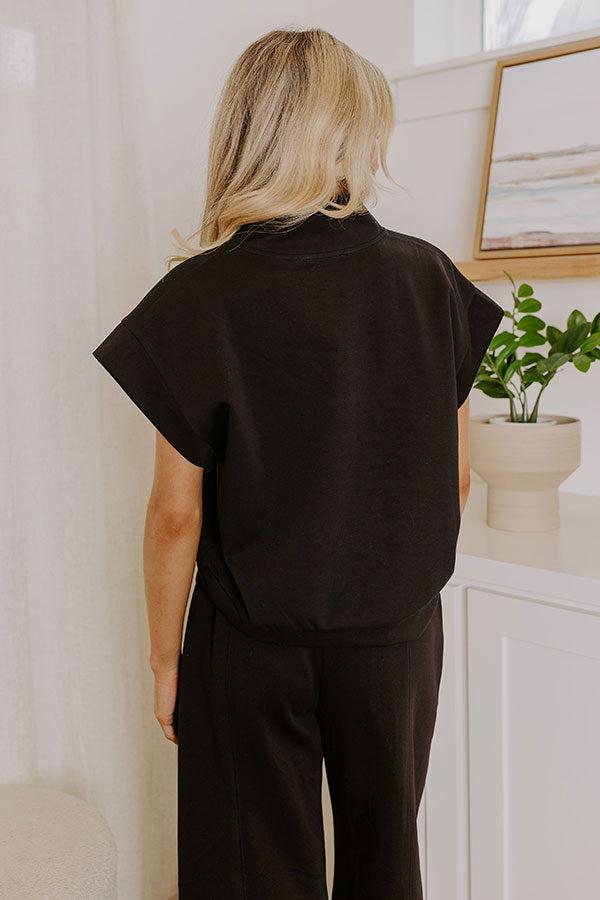 Street Style Chic Scuba Top in Black Product Image