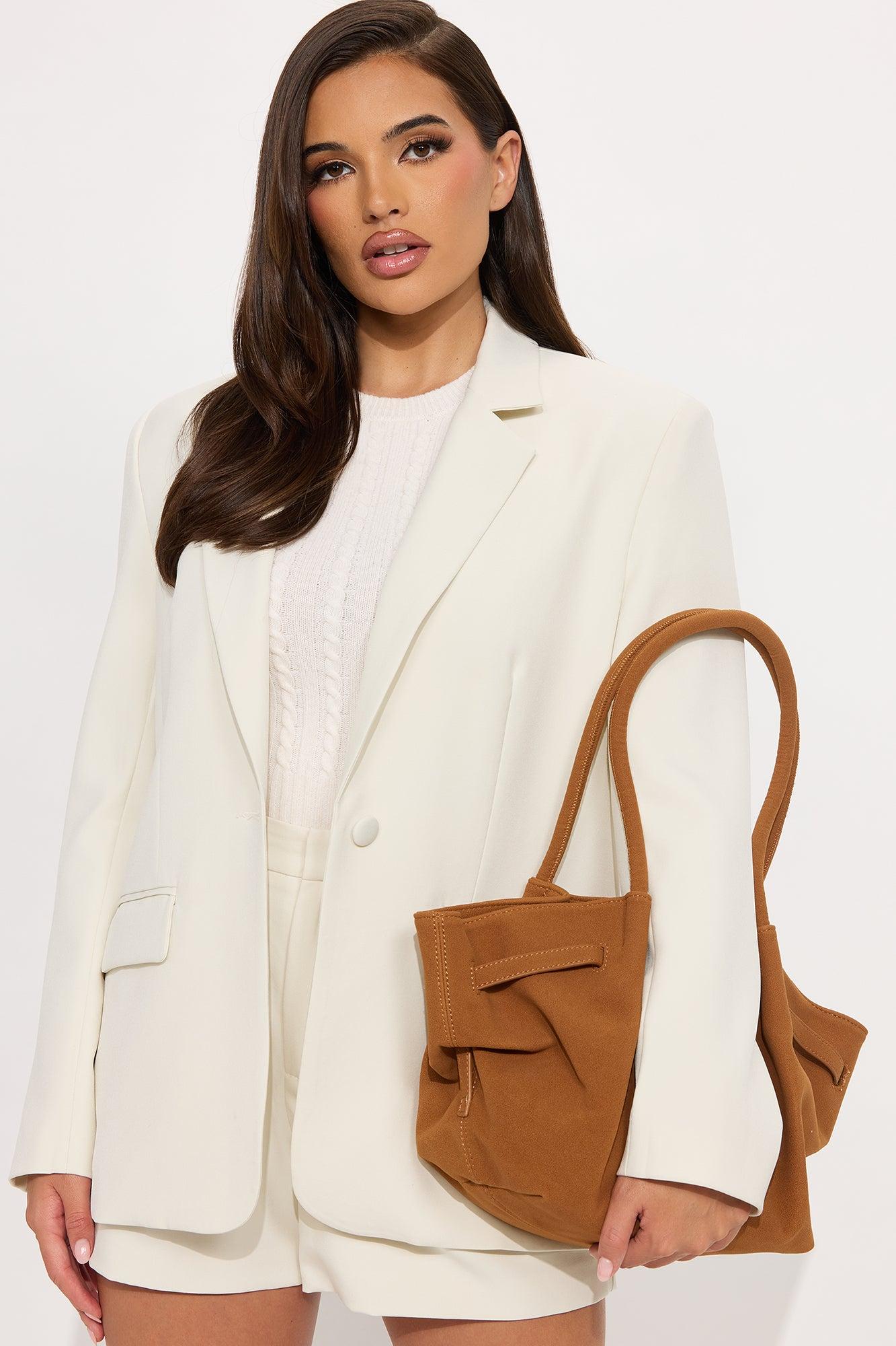 Carlington Faux Suede Shoulder Bag - Brown Female Product Image