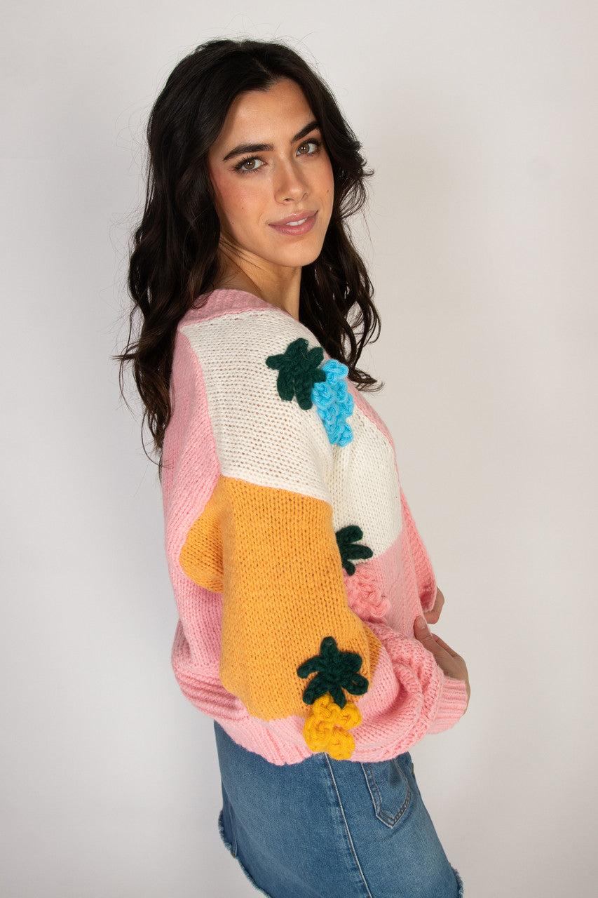 Rainbow Fruit 3D Applique Cardigan Product Image