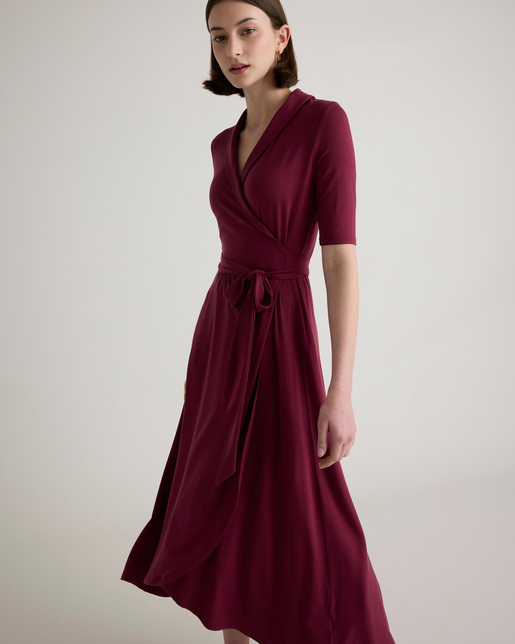 Quince | Women's Tencel Jersey Midi Wrap Dress Size XL Product Image