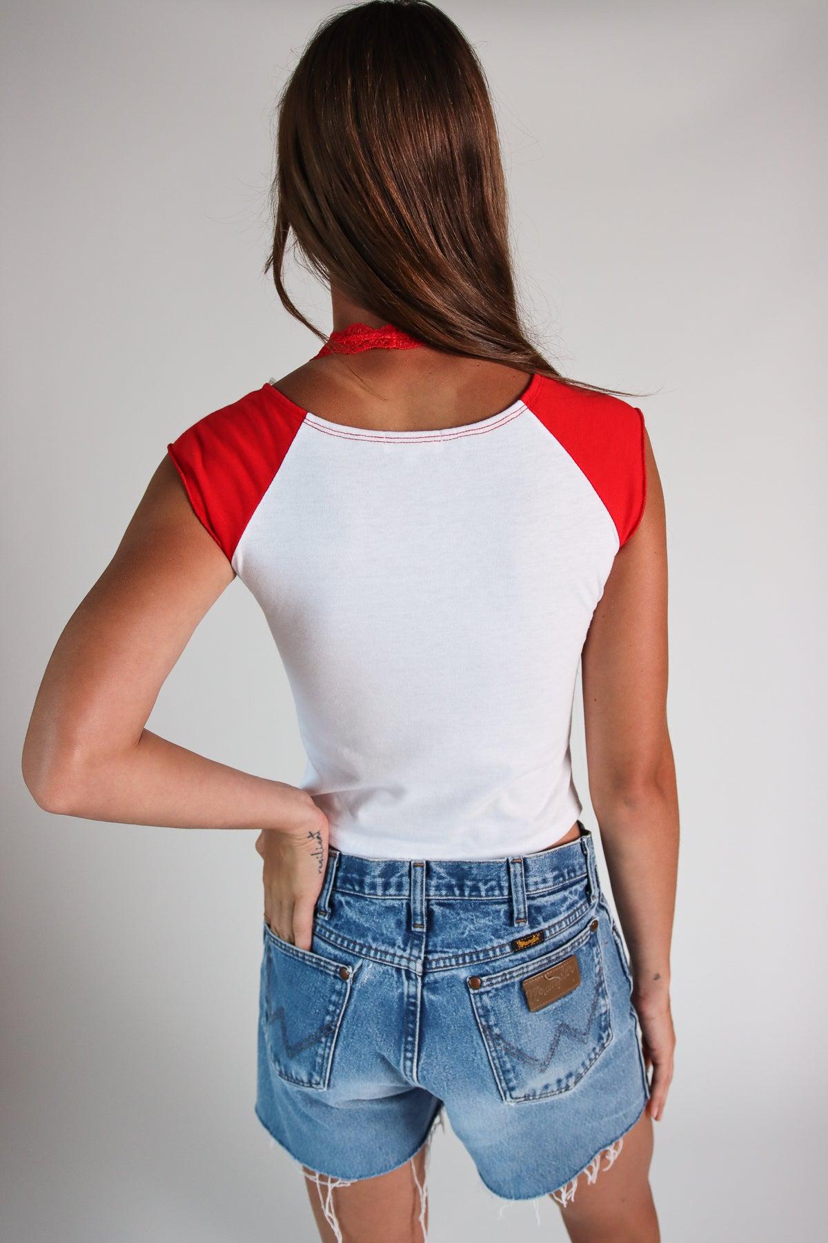 Lace Halter Raglan Tee Product Image