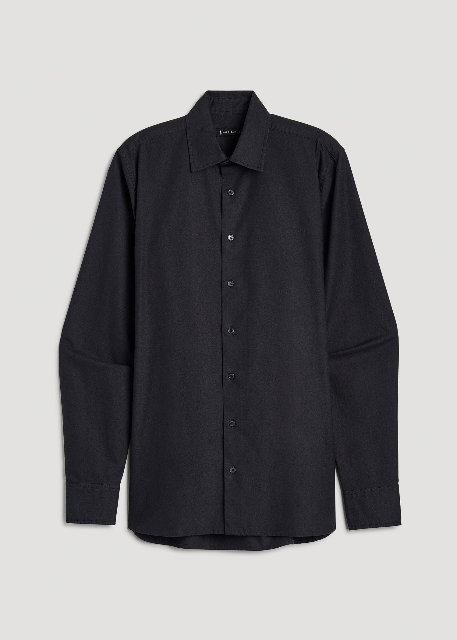 Pinpoint Oxford Shirt for Tall Men in Black Male Product Image