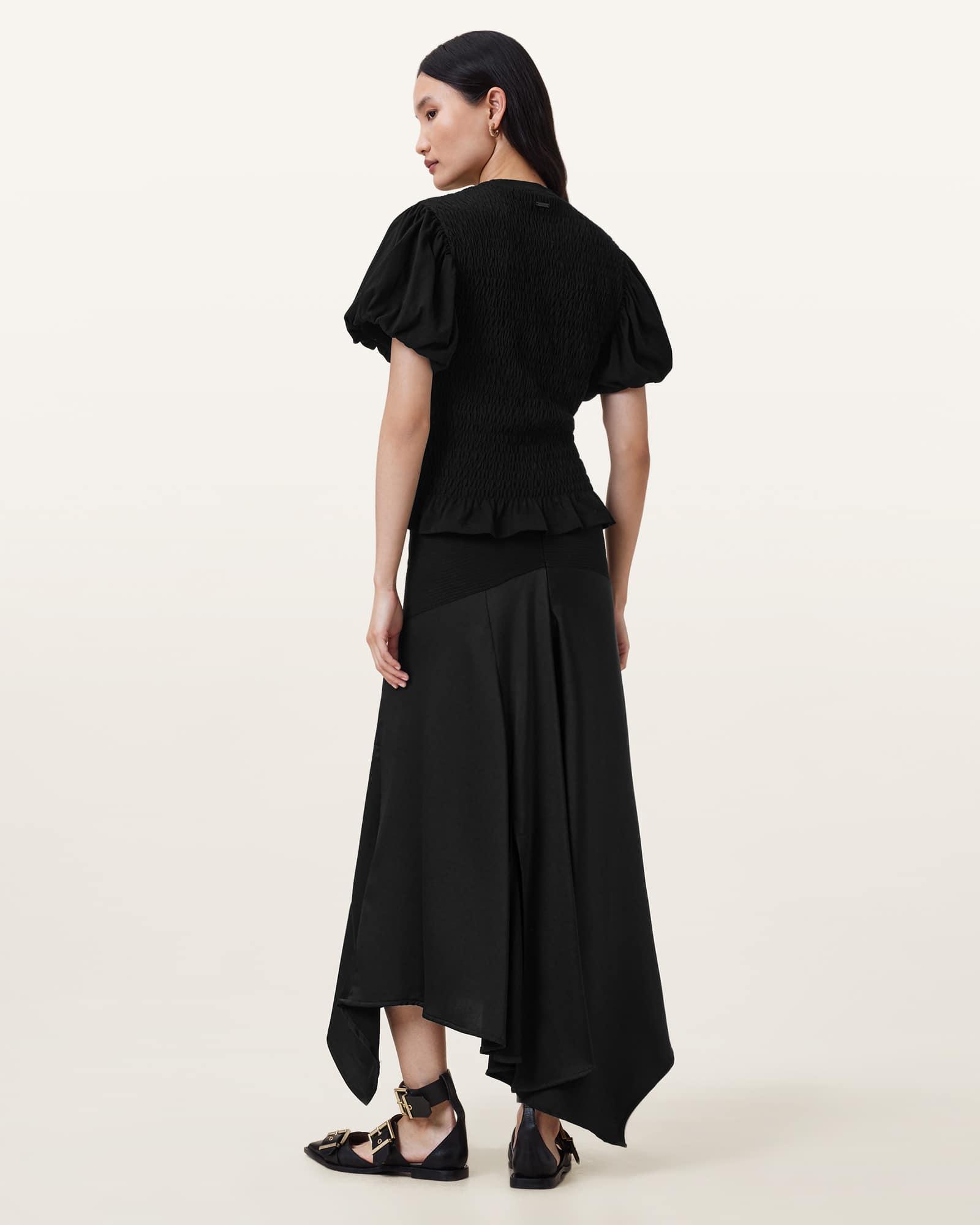 Pia Satin Asymmetric Maxi Skirt Product Image