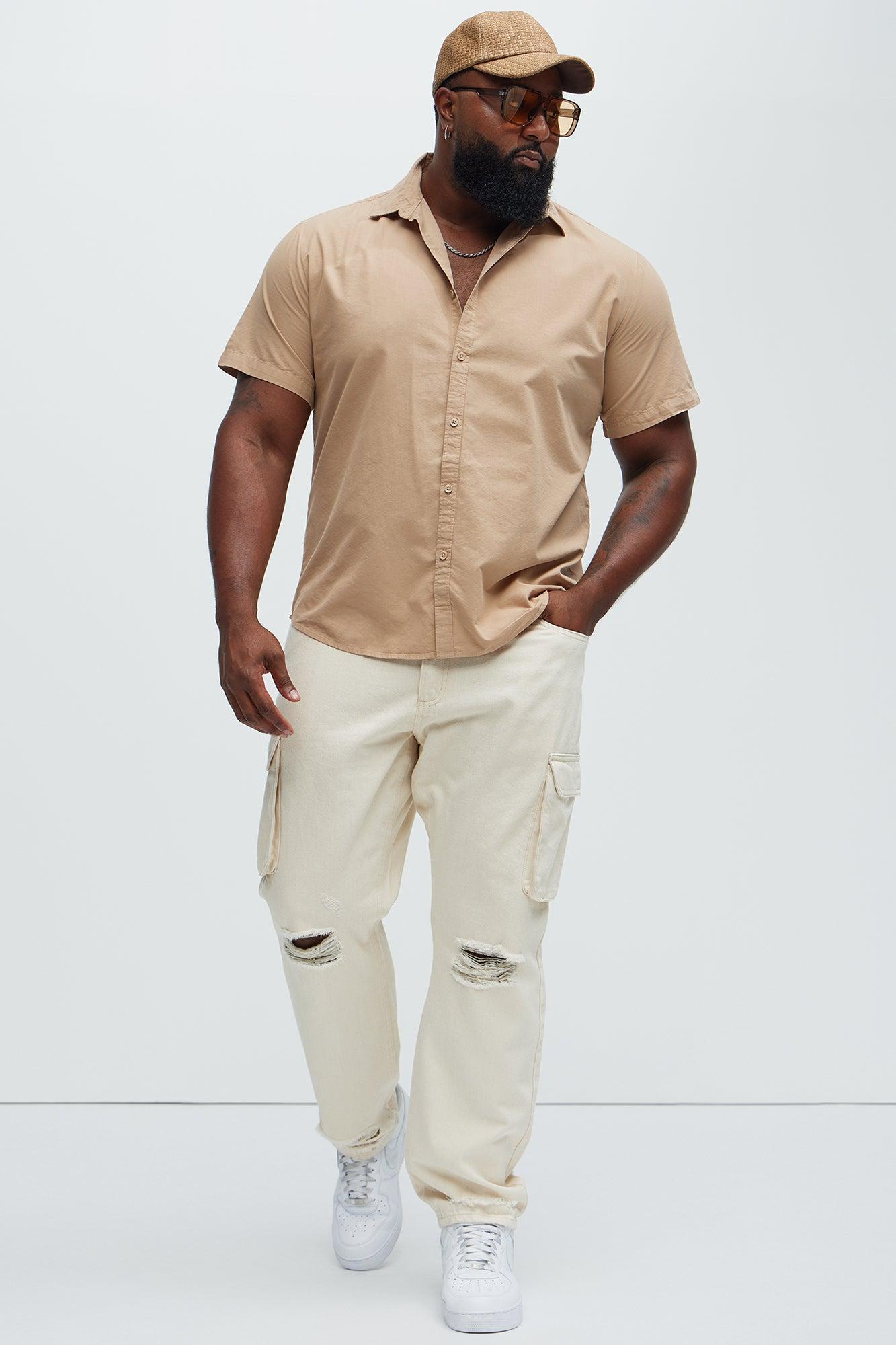 Ryland Short Sleeve Button Up Shirt - Sand Product Image