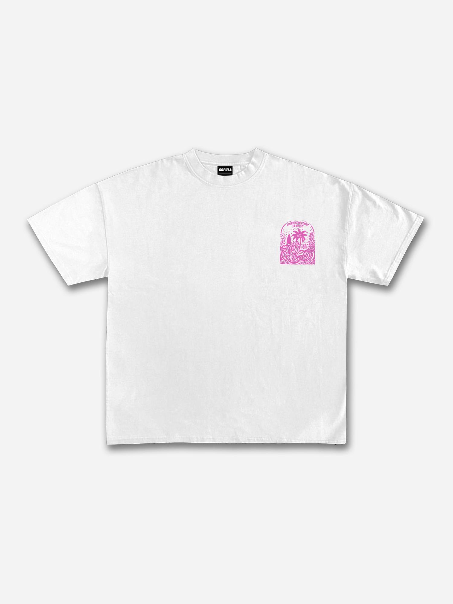 Sopula Everything Comes In Waves Casual Graphic Cotton T-shirt Product Image