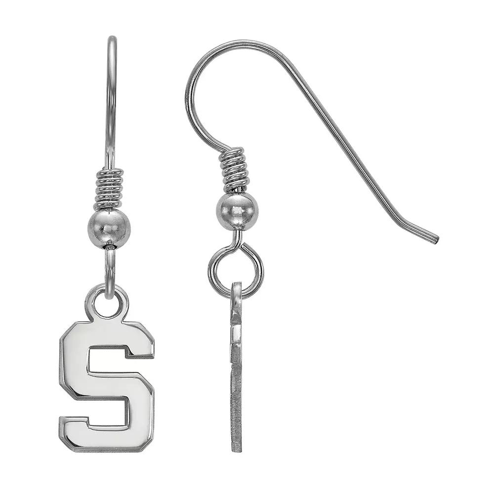 LogoArt Michigan State Spartans Sterling Silver Extra Small Dangle Earrings, Women's, Size: 29 mm Product Image