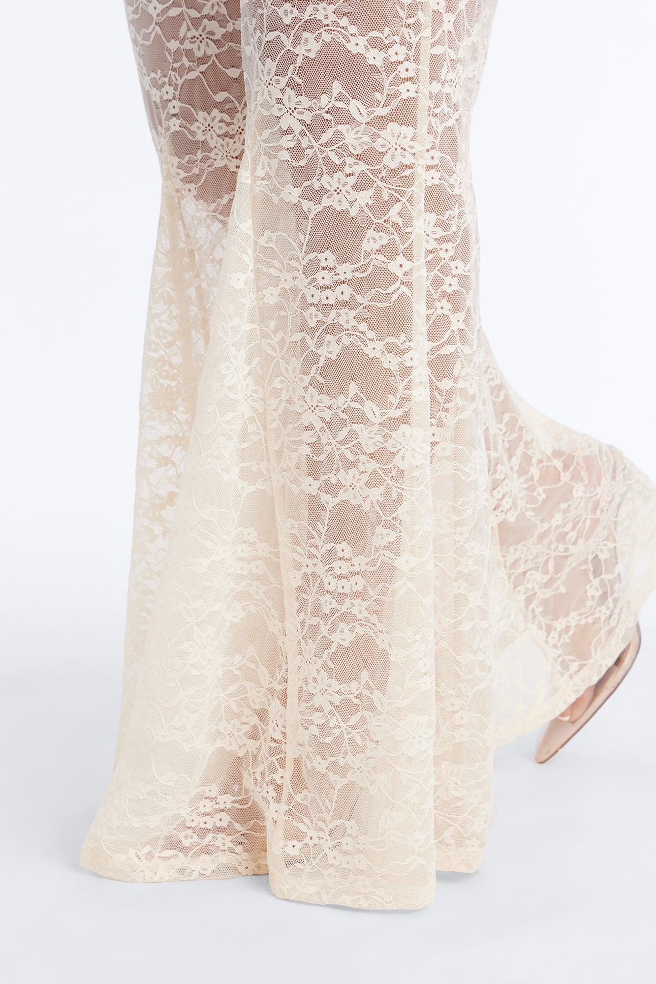 Emmalyn Lace Flare Pant - Cream Female Product Image