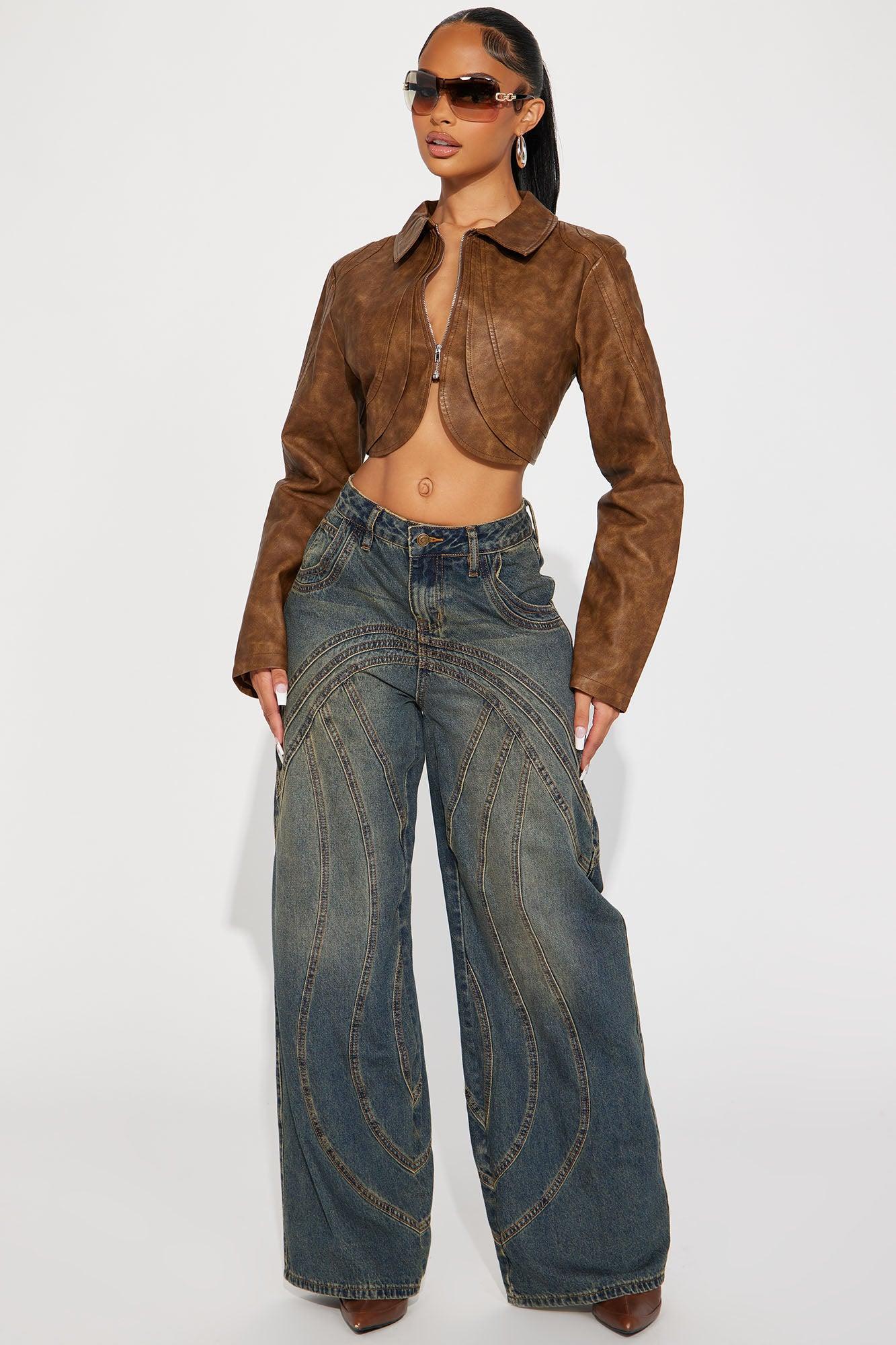 Copenhagen Non Stretch Tinted Wide Leg Jean - Dark Wash Product Image