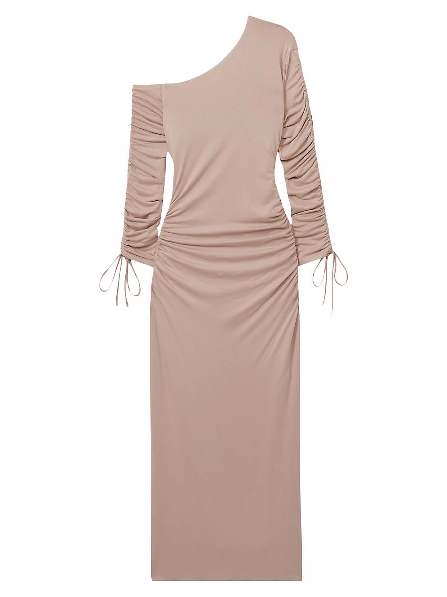 Womens Cyra Ruched Midi-Dress Product Image