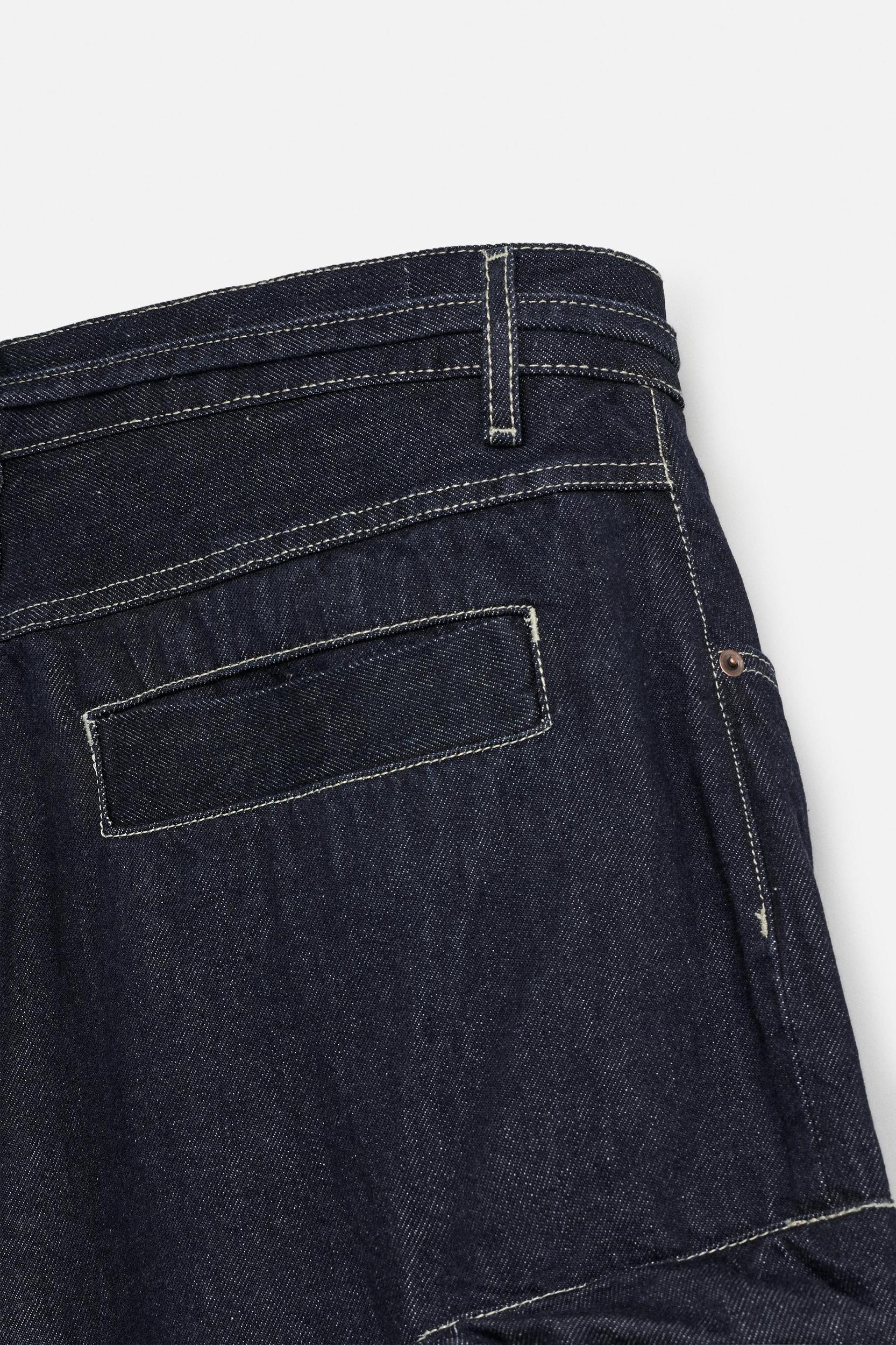 WIDE FIT DENIM CARGO SHORTS Product Image