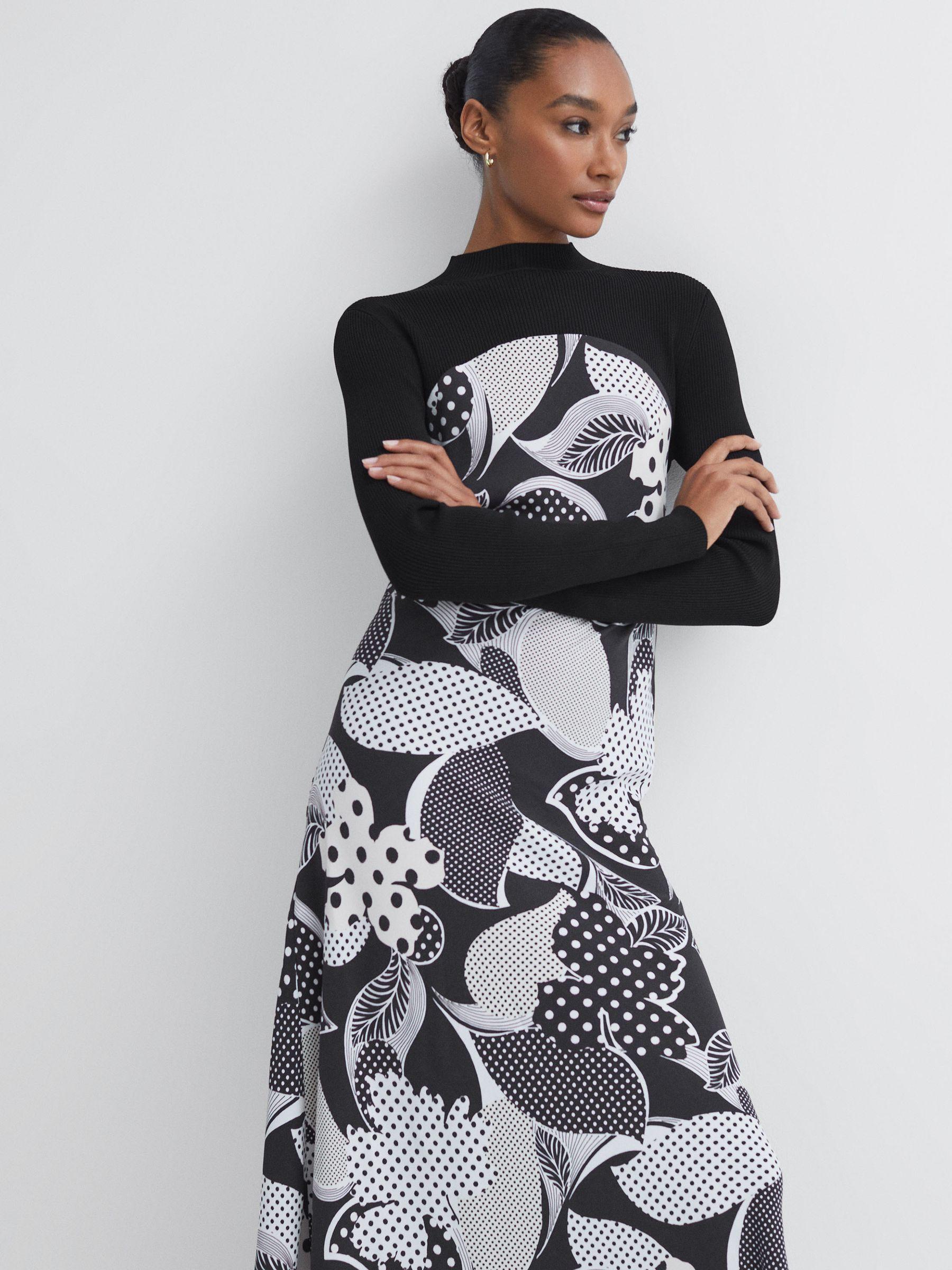 Florere Hybrid Knit Midi Dress in Black Product Image