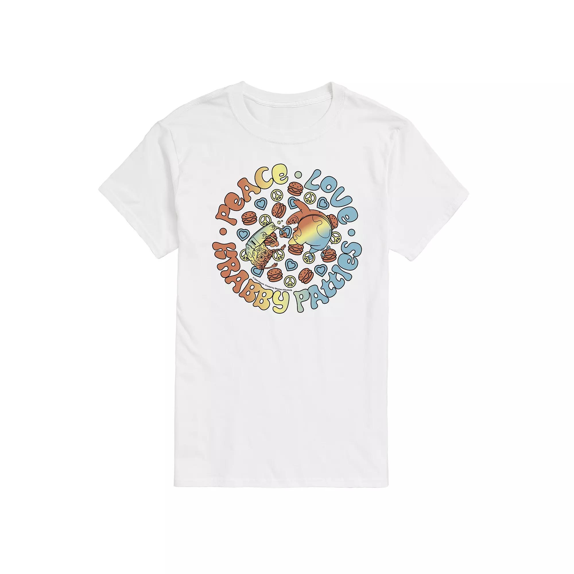 Men's SpongeBob SquarePants Peace Love Graphic Tee,  Product Image
