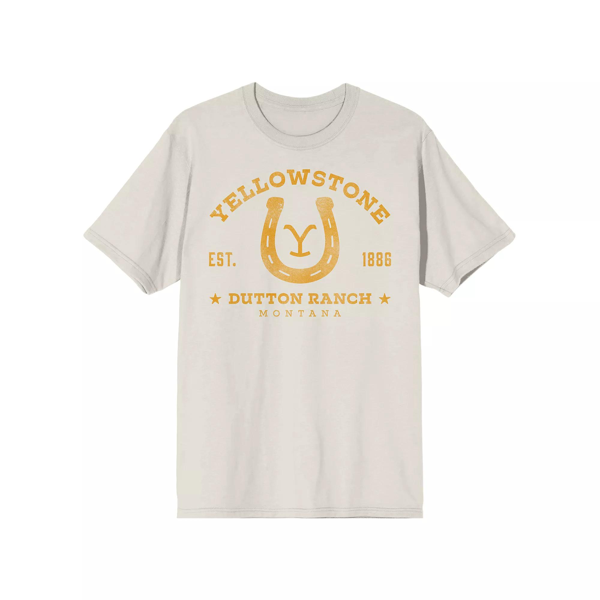 Men's Yellowstone Horseshoe Logo Short Sleeve Graphic T-Shirt, Size: XXL, Off White Product Image