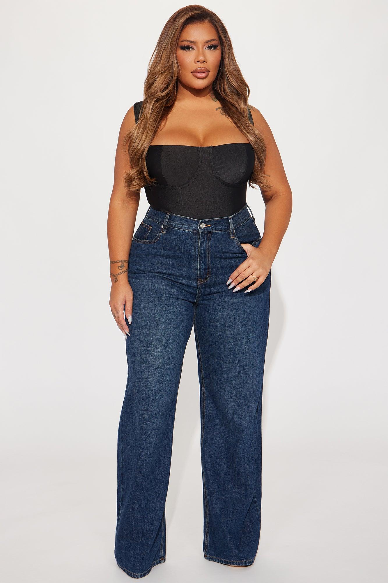 See What I Mean Wide Leg Jeans - Dark Wash Product Image