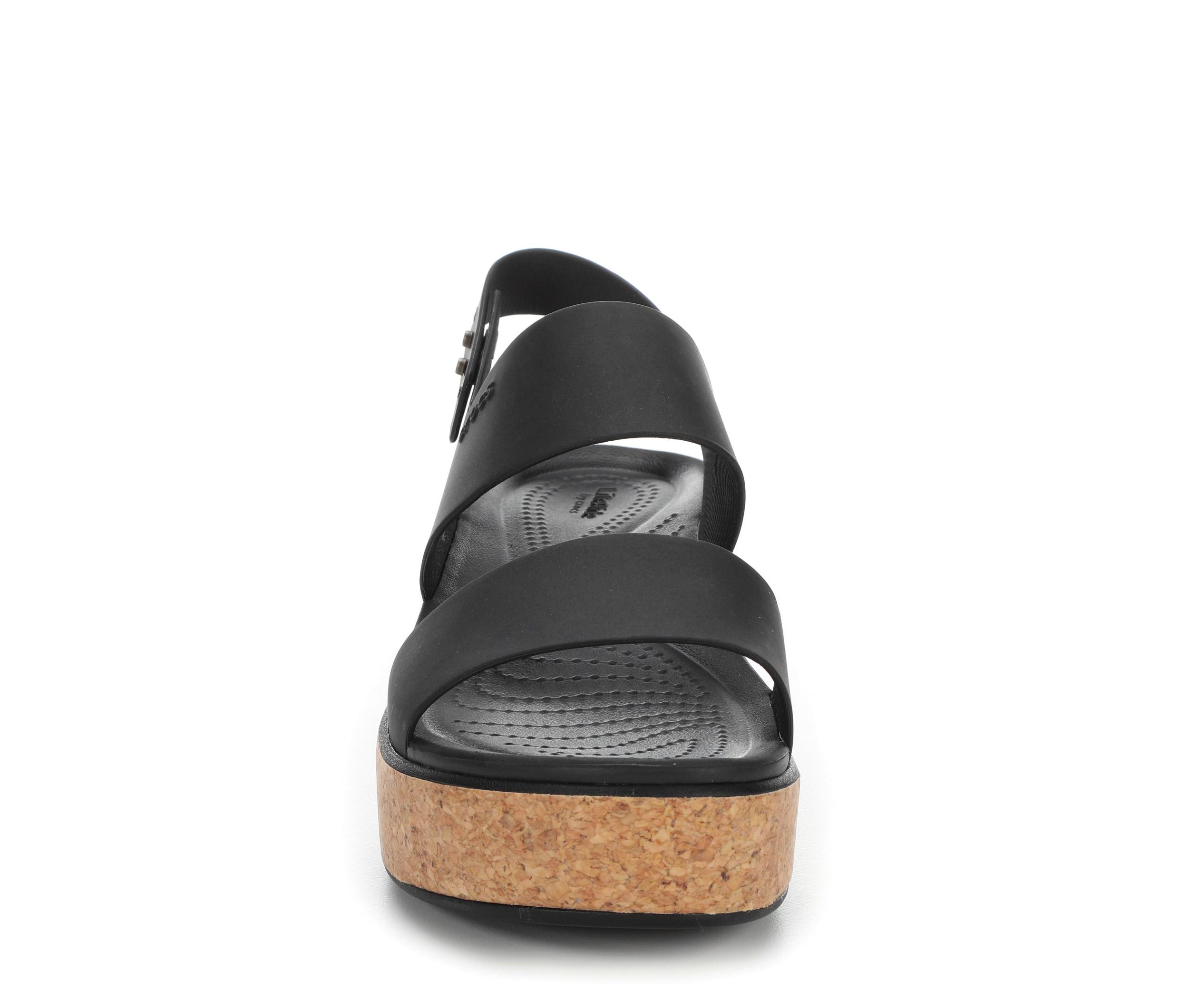Women's Crocs Brooklyn Cork Low Wedge Sandals Product Image