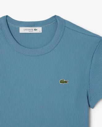 Slim Fit Ribbed Cotton T-shirt Product Image