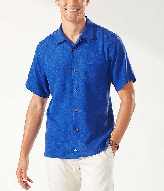 Tommy Bahama Solid Tropic Isle Short Sleeve Camp Collar Woven Shirt Product Image