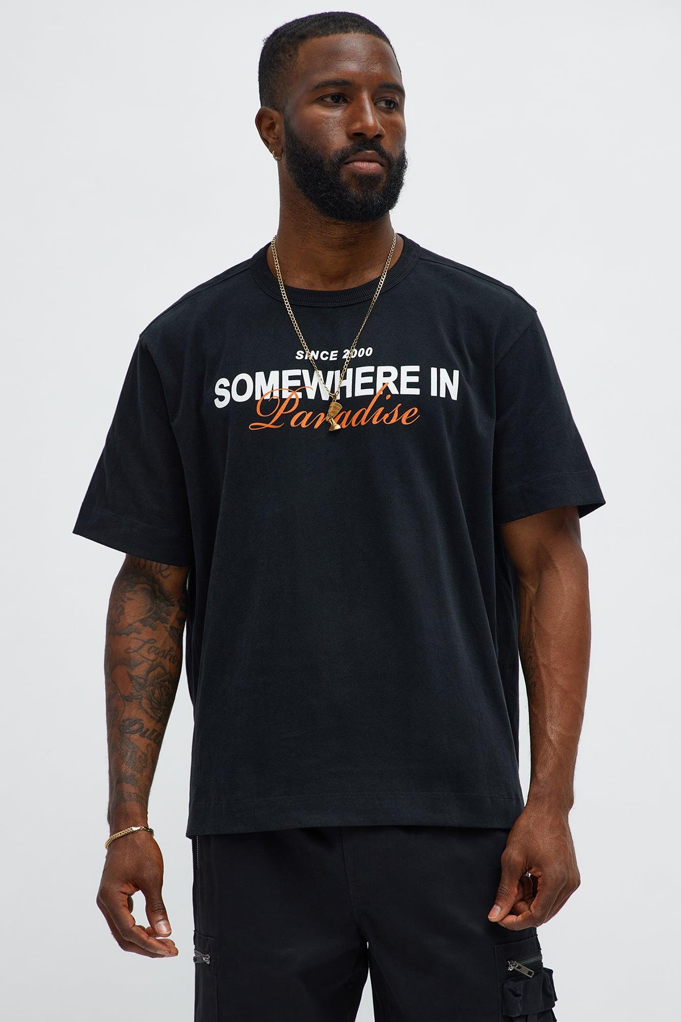 Somewhere In Paradise Oversized Short Sleeve Tee - Black Wash Male Product Image