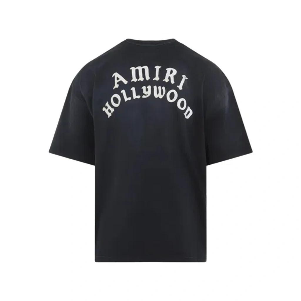 AMIRI Black Crewneck T-shirt With Logo Lettering On Front And Rear Product Image