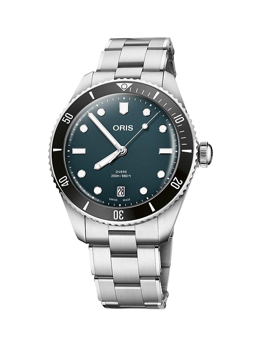 Mens Divers Date Stainless Steel Watch/39MM Product Image