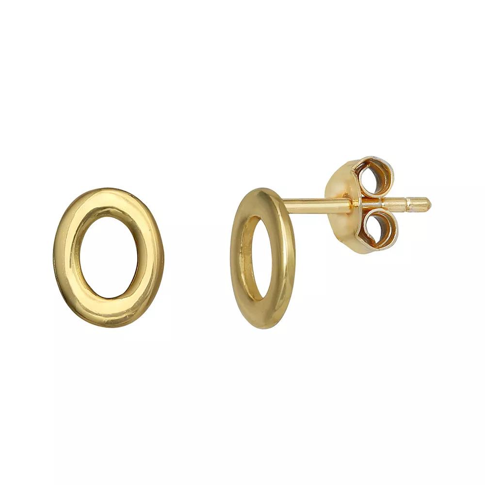 PRIMROSE Sterling Silver Initial Stud Earrings, Women's, Gold Tone C Product Image