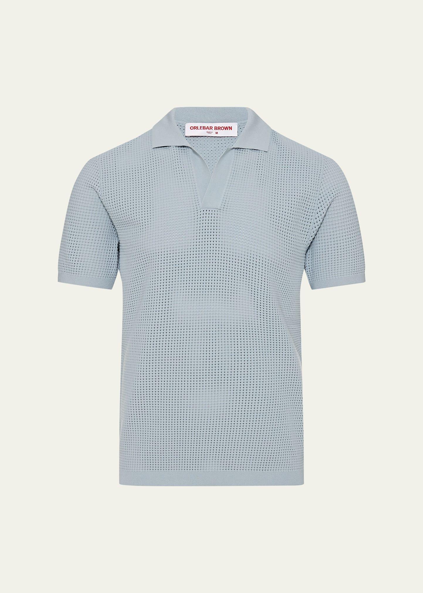 Mens Roddy Waffle Mesh Stitch Short-Sleeve Polo Shirt Product Image