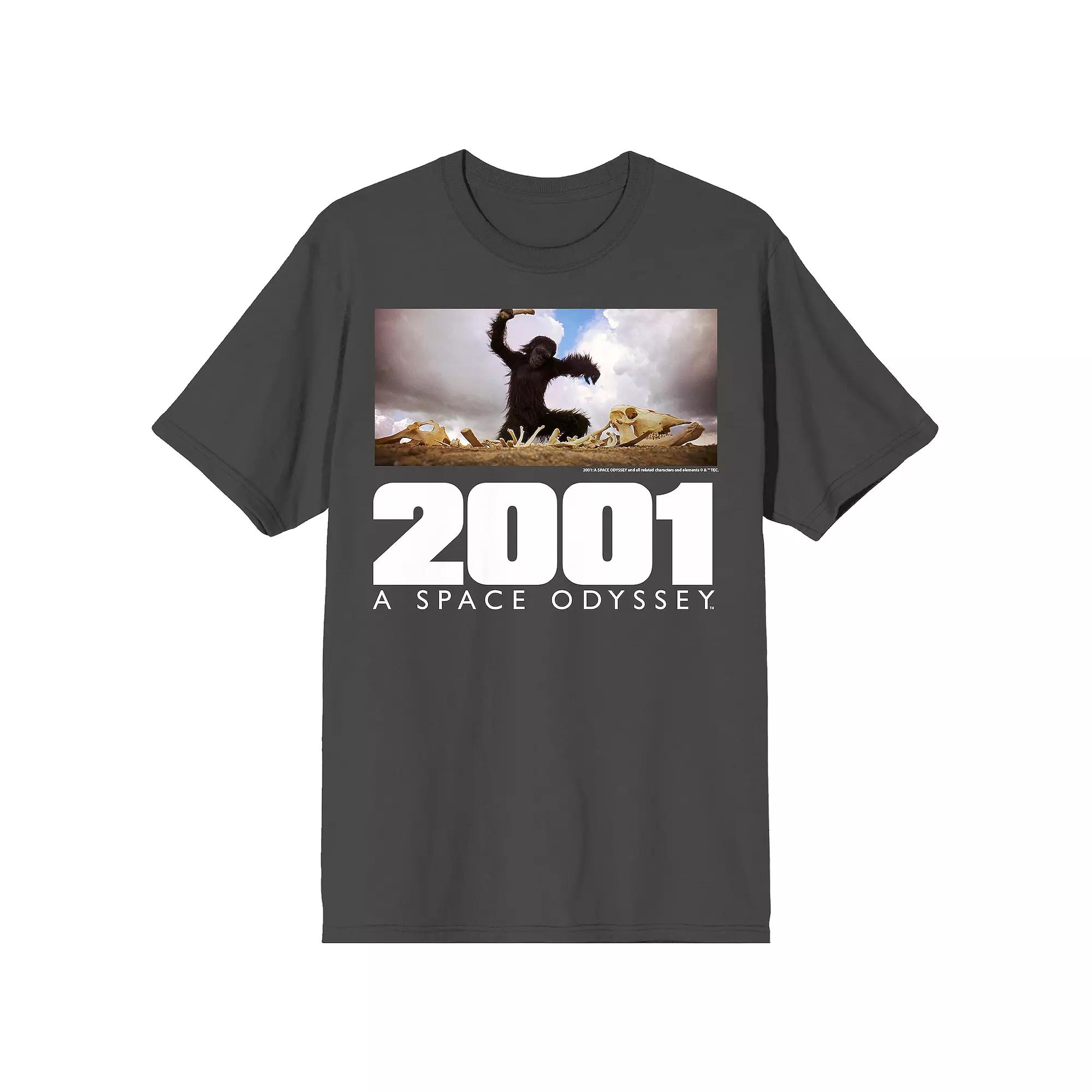 Men's 2001 A Space Odyssey Promo Art Graphic Tee, Size: Medium, Gray Product Image