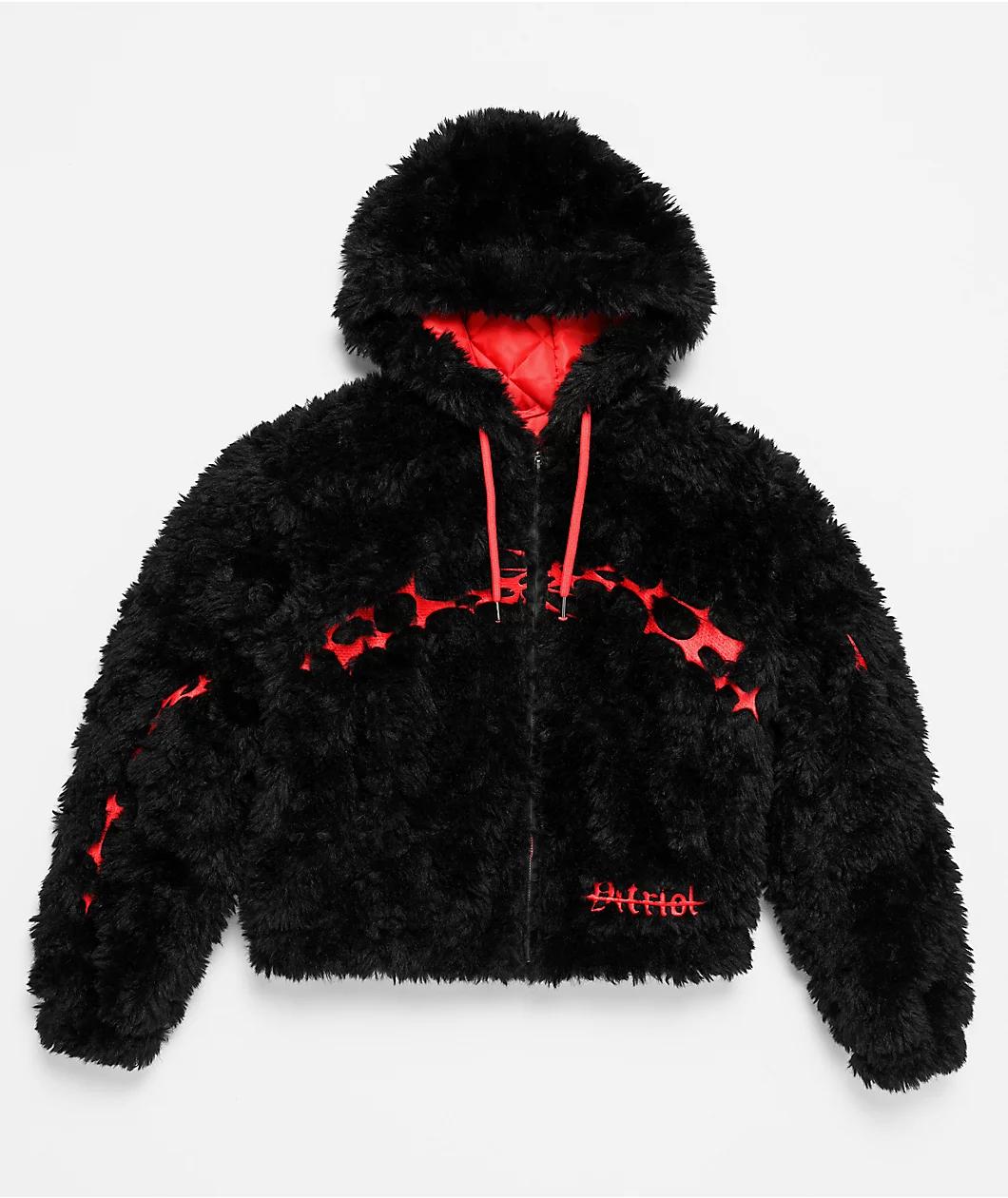 Vitriol Furget Me Not Black Crop Zip Jacket Product Image