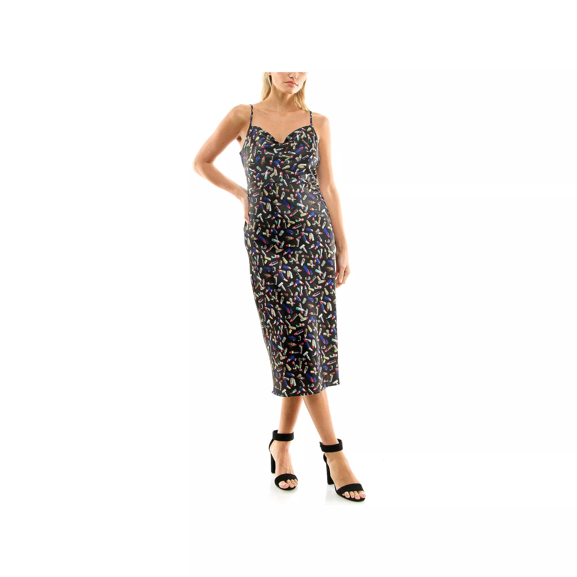 Women's Nicole Miller Printed Cowl Neck Slip Dress,  Product Image