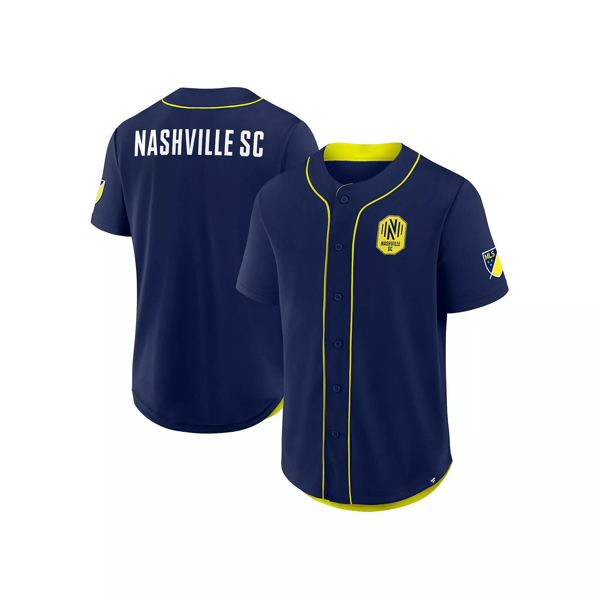 Men's Fanatics Navy Nashville SC Injury Time Baseball Jersey,  Product Image