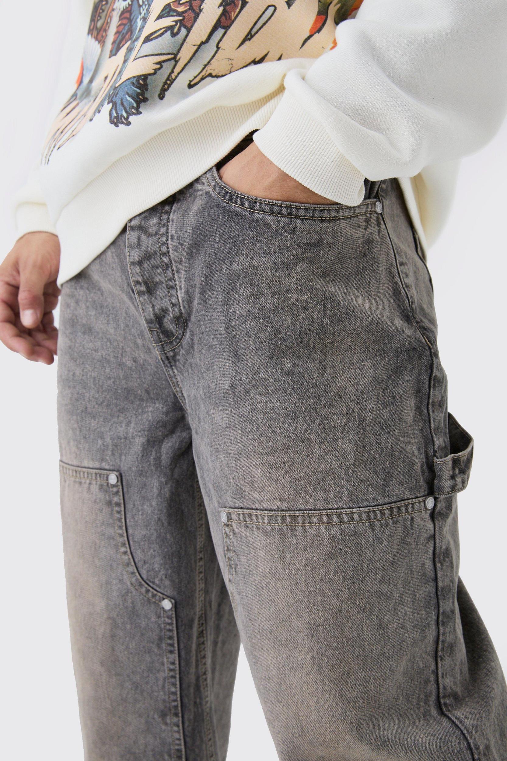 Relaxed Fit Carpenter Jeans | boohooMAN USA Product Image