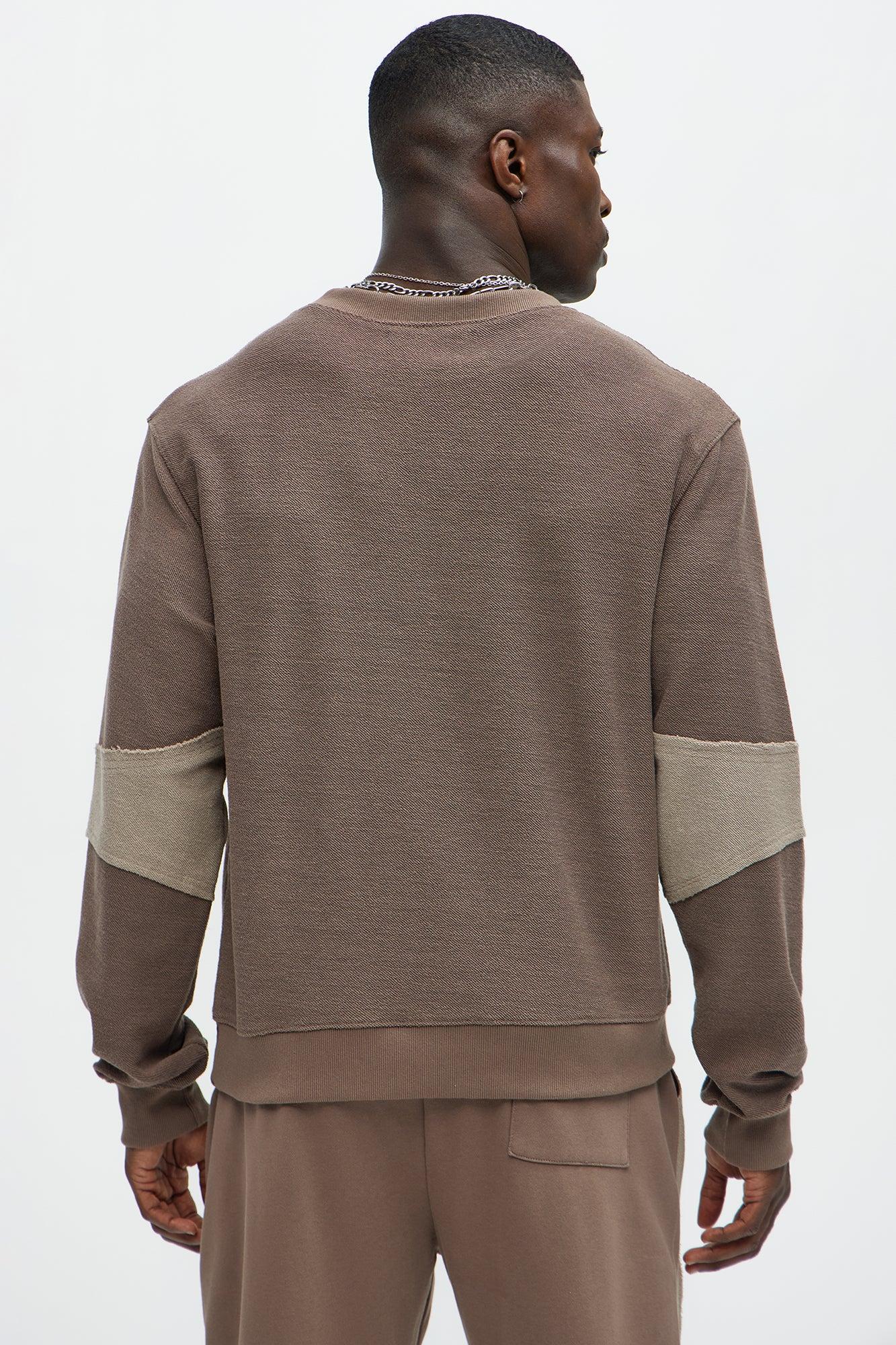 Tone Down Crew Neck Sweatshirt - Brown Product Image