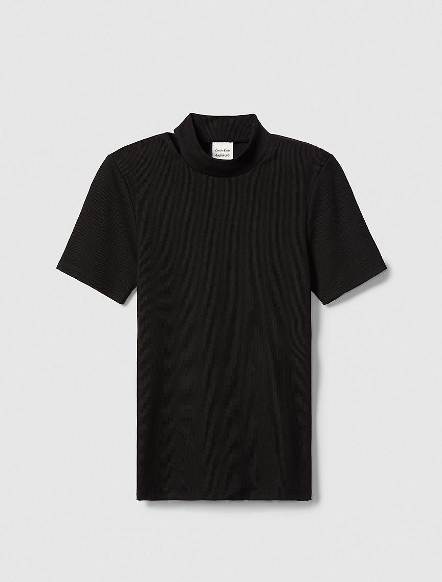 Cut Out Slim Crewneck T-Shirt Product Image