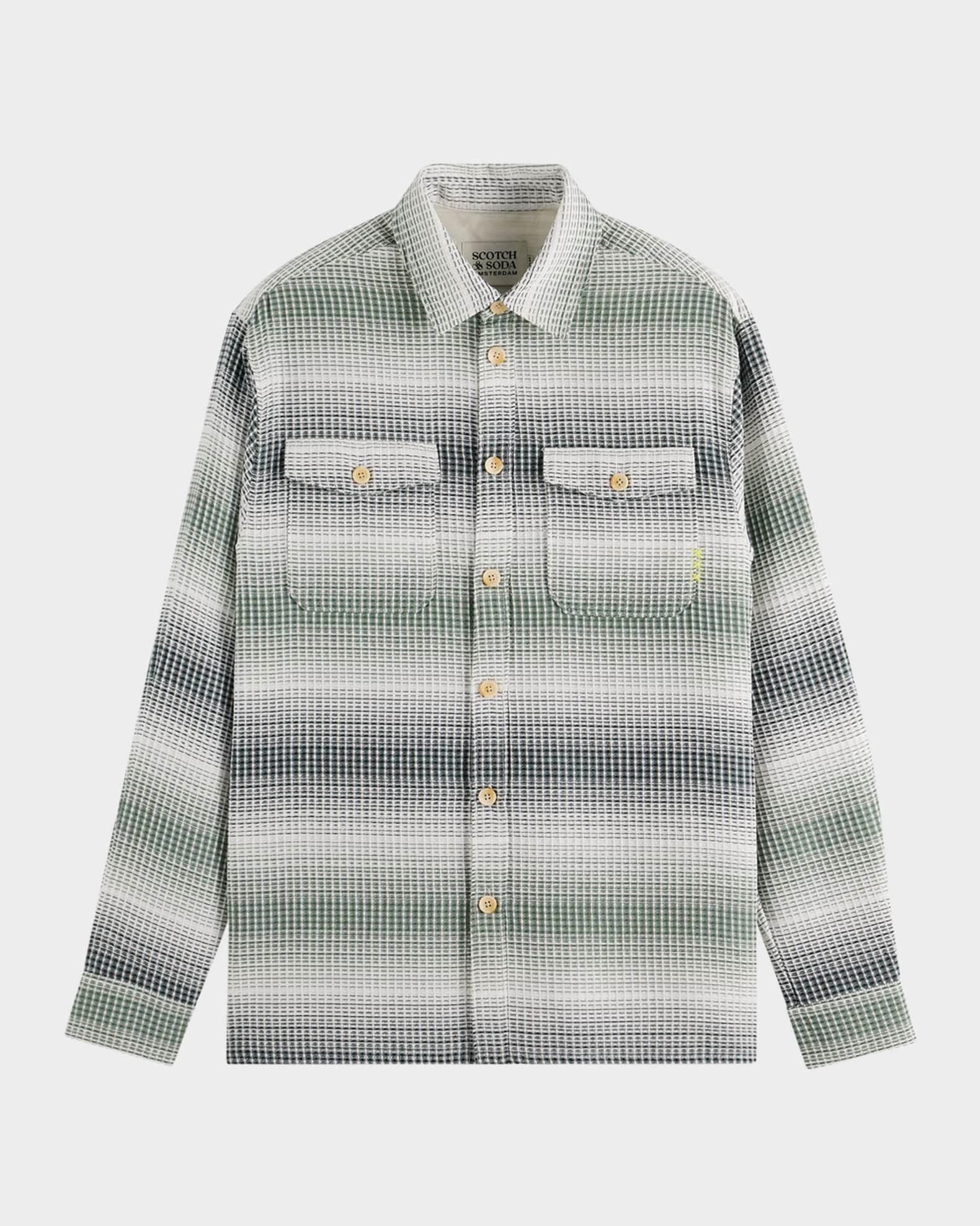 Men's Striped Waffle Button-Down Shirt Product Image