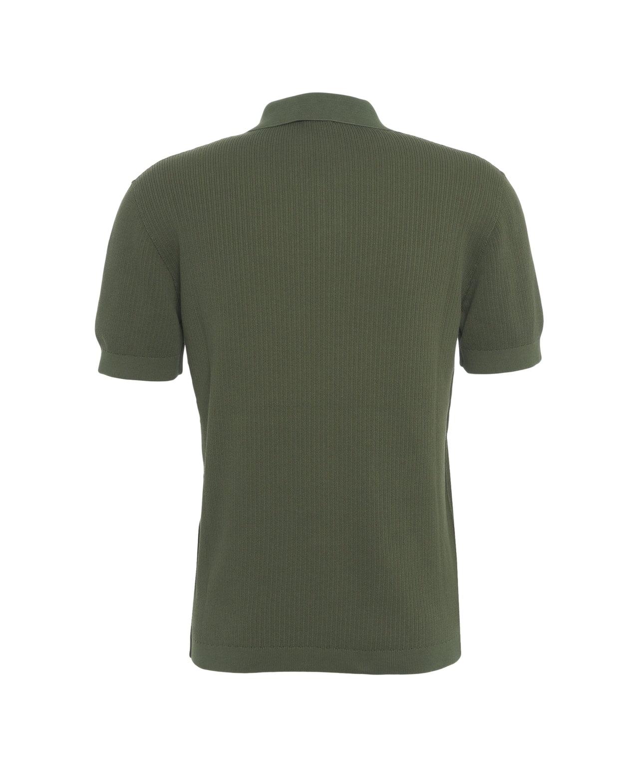 Ribbed knit polo shirt Product Image