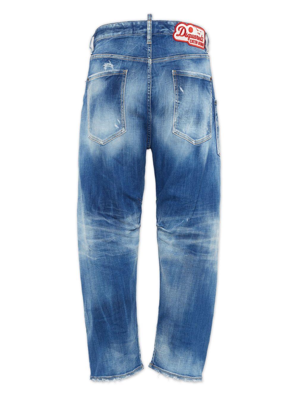 distressed washed jeans Product Image