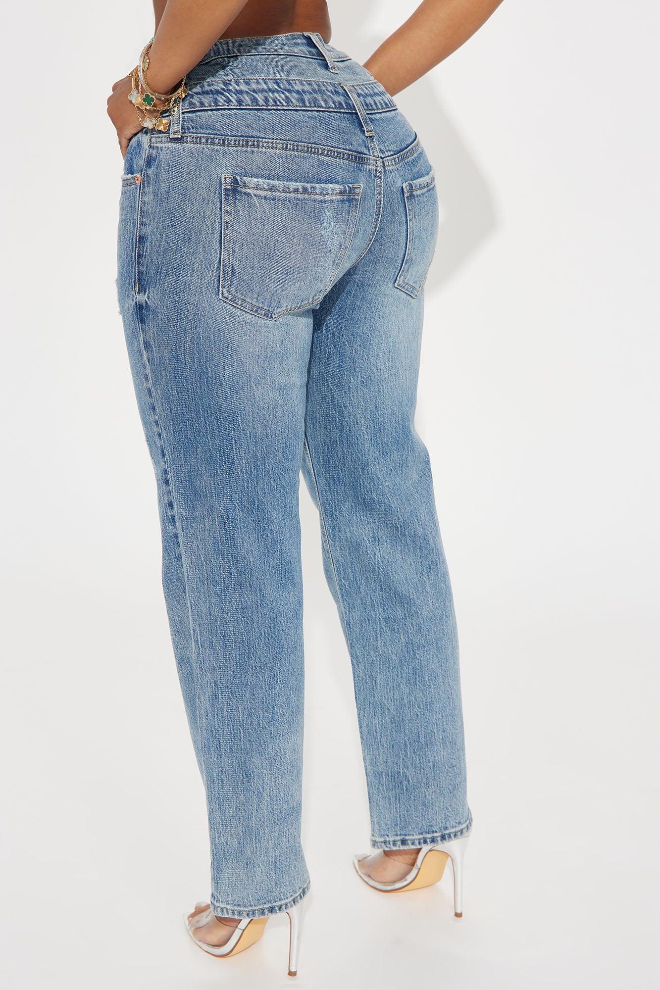 Can't Miss Cropped Stretch Straight Leg Jeans - Medium Wash Product Image