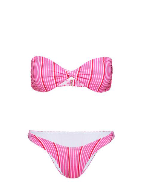 Tamrali Bandeau Bikini Top Pink Stripe Product Image
