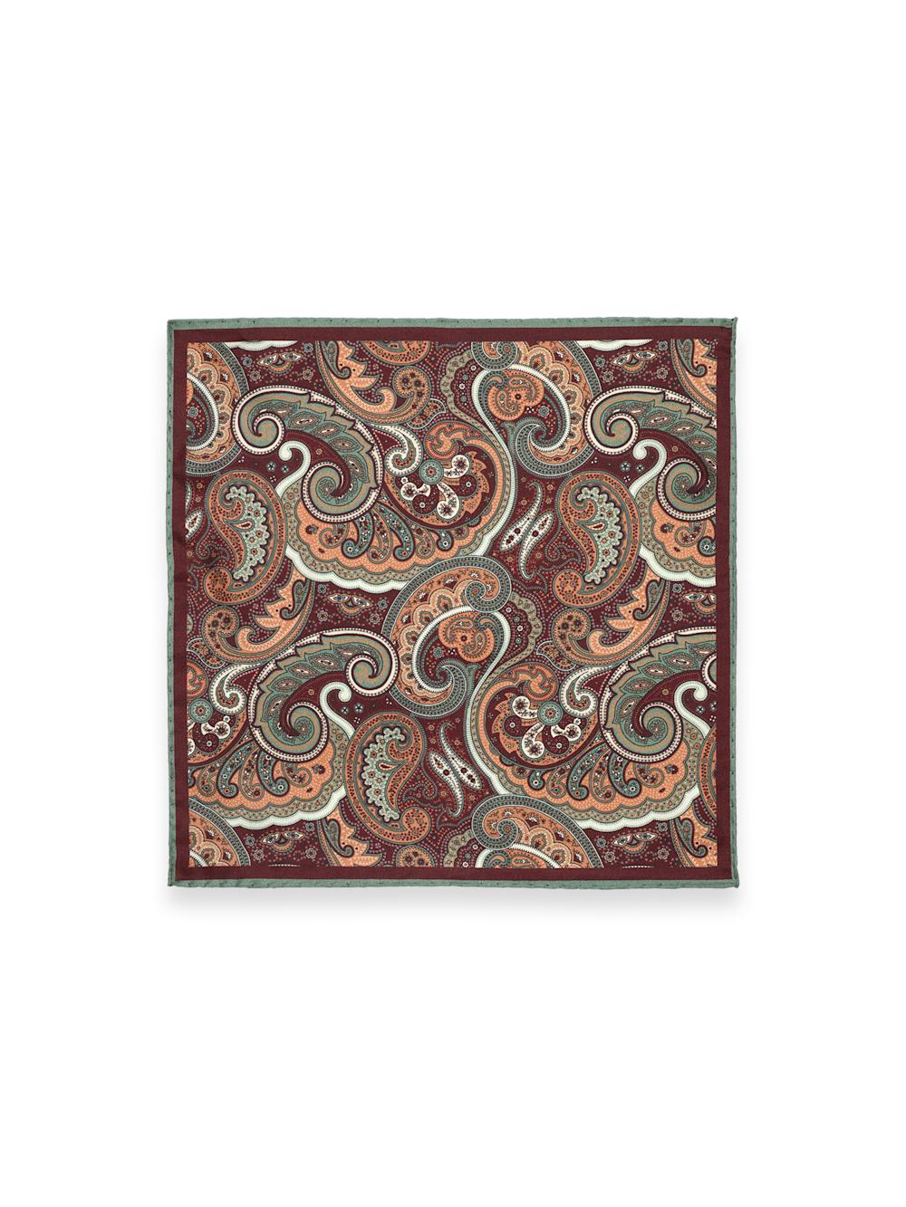 Paisley Silk Pocket Square - Brown Multi Product Image