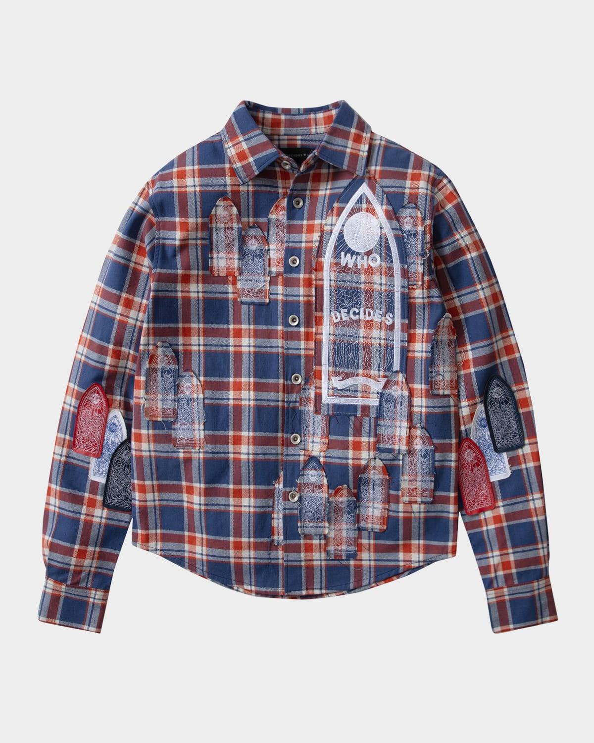 Men's Glory Embroidered-Patch Flannel Shirt Product Image