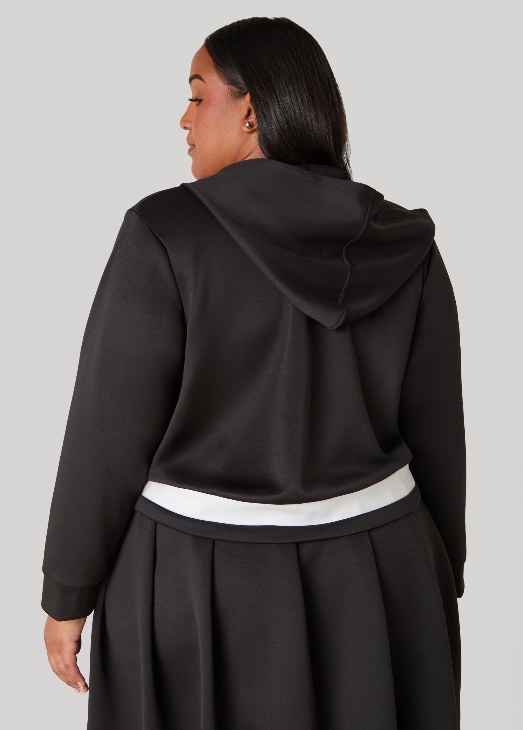 Plus Size Striped Zip Front Hoodie Ashley Stewart Product Image