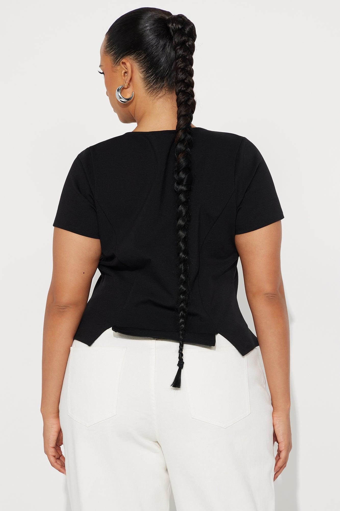 Leola Short Sleeve Top - Black Female Product Image