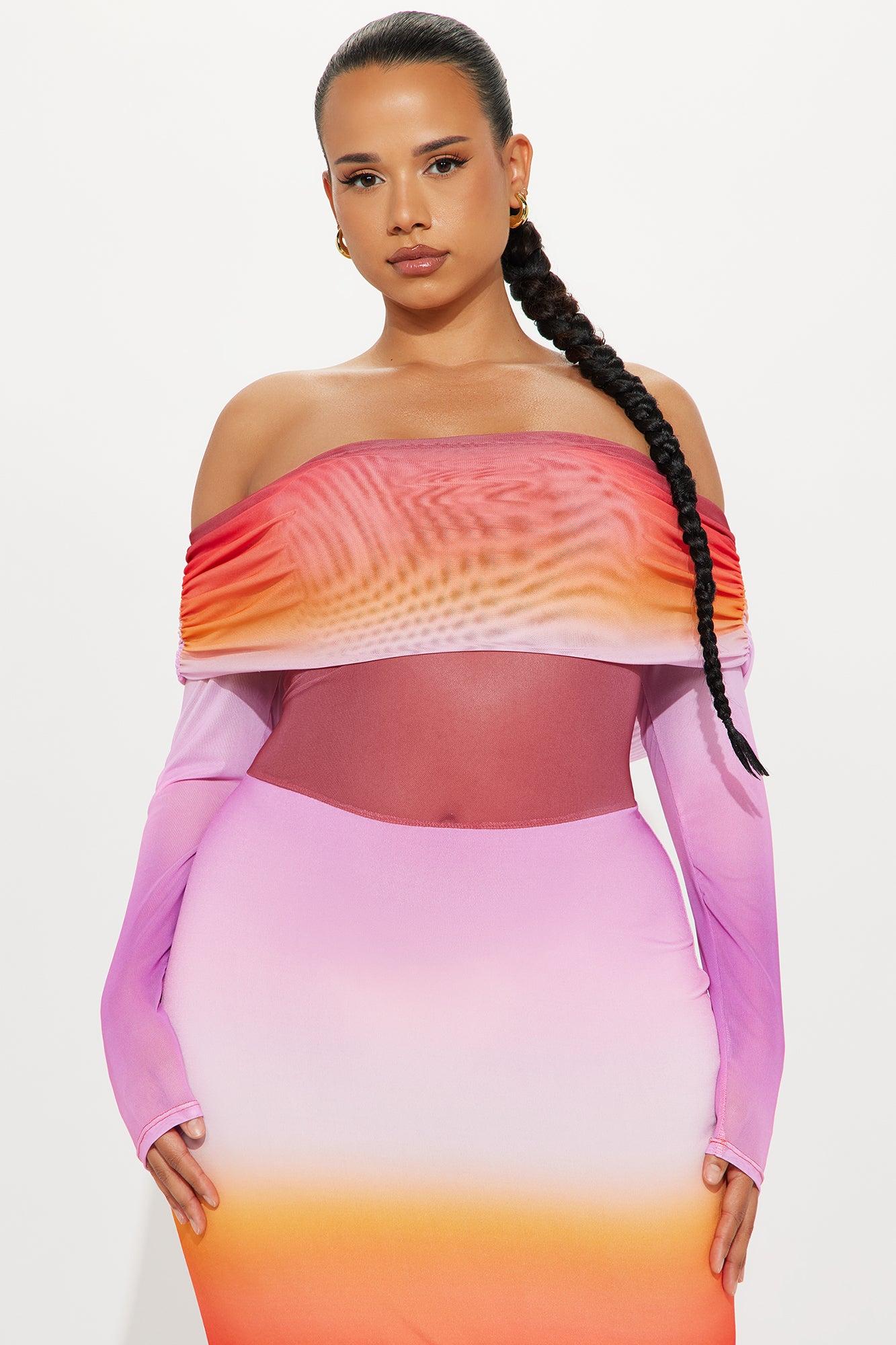 Sunset Walks Ombre Maxi Dress - Orange/combo Female Product Image