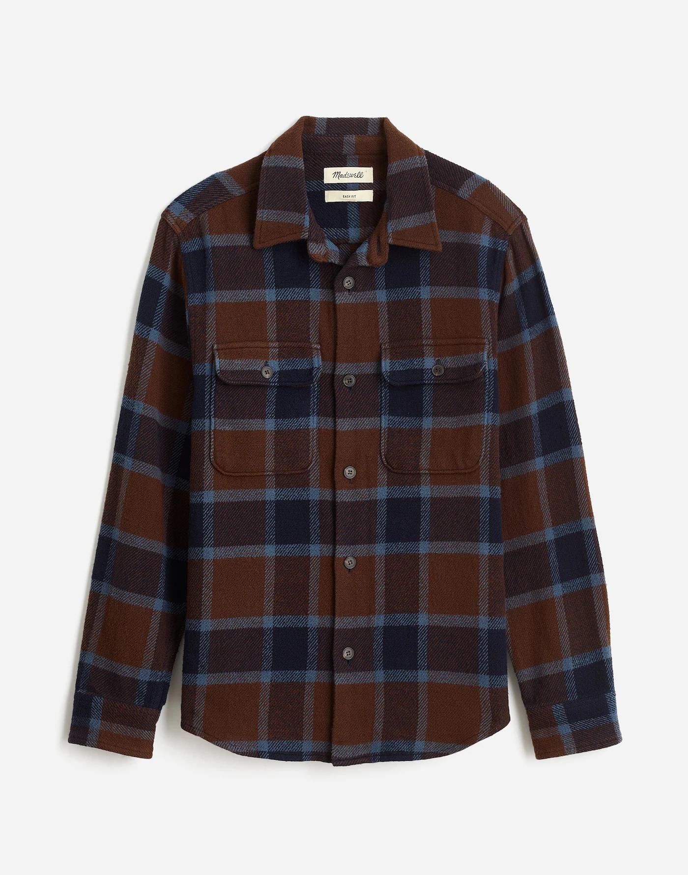 Easy Shirt-Jacket in Broken Plaid Twill Product Image